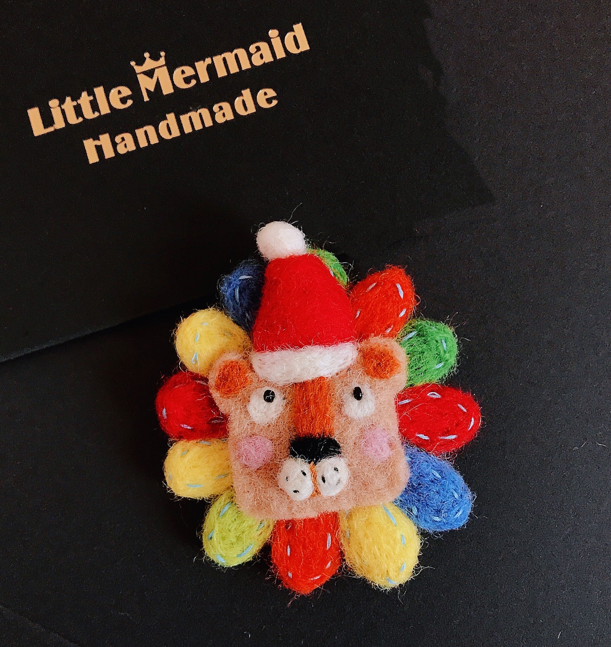 小人鱼手作少女儿童发饰头饰奇趣多彩可爱毛毡小狮子发夹发圈胸针