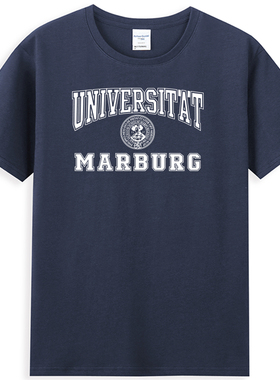 Marburg马尔堡大学夏季新款男生短袖T恤bf情侣学生半袖毕业聚会