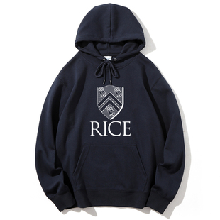 新品 University莱斯大学校服套头连帽加绒宽松卫衣班服外套 Rice