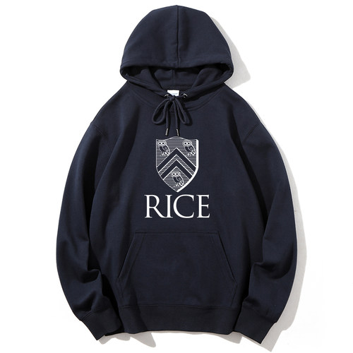 新品Rice University莱斯大学校服套头连帽加绒宽松卫衣班服外套