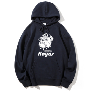 美国乔治城大学GEORGETOWN HOYAS 斗牛犬标志套头口袋宽松卫衣