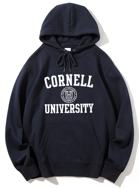 新品康奈尔大学Cornell套头连帽加绒卫衣纪念品礼物校服外套聚会