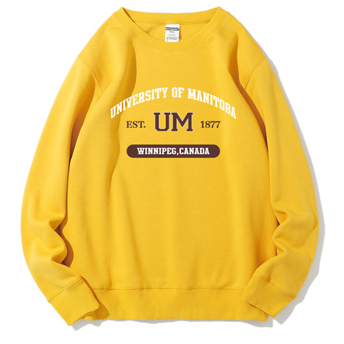 曼尼托巴大学加绒圆领套头卫衣
