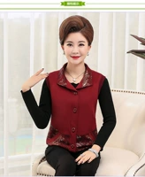 Áo khoác ngoài mùa xuân cho phụ nữ trung niên áo vest mẹ tải vest phụ nữ mới bà già vest mỏng vest - Áo vest áo khoác len nữ