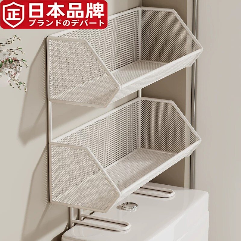 日本进口浴室储物架子免打孔收纳