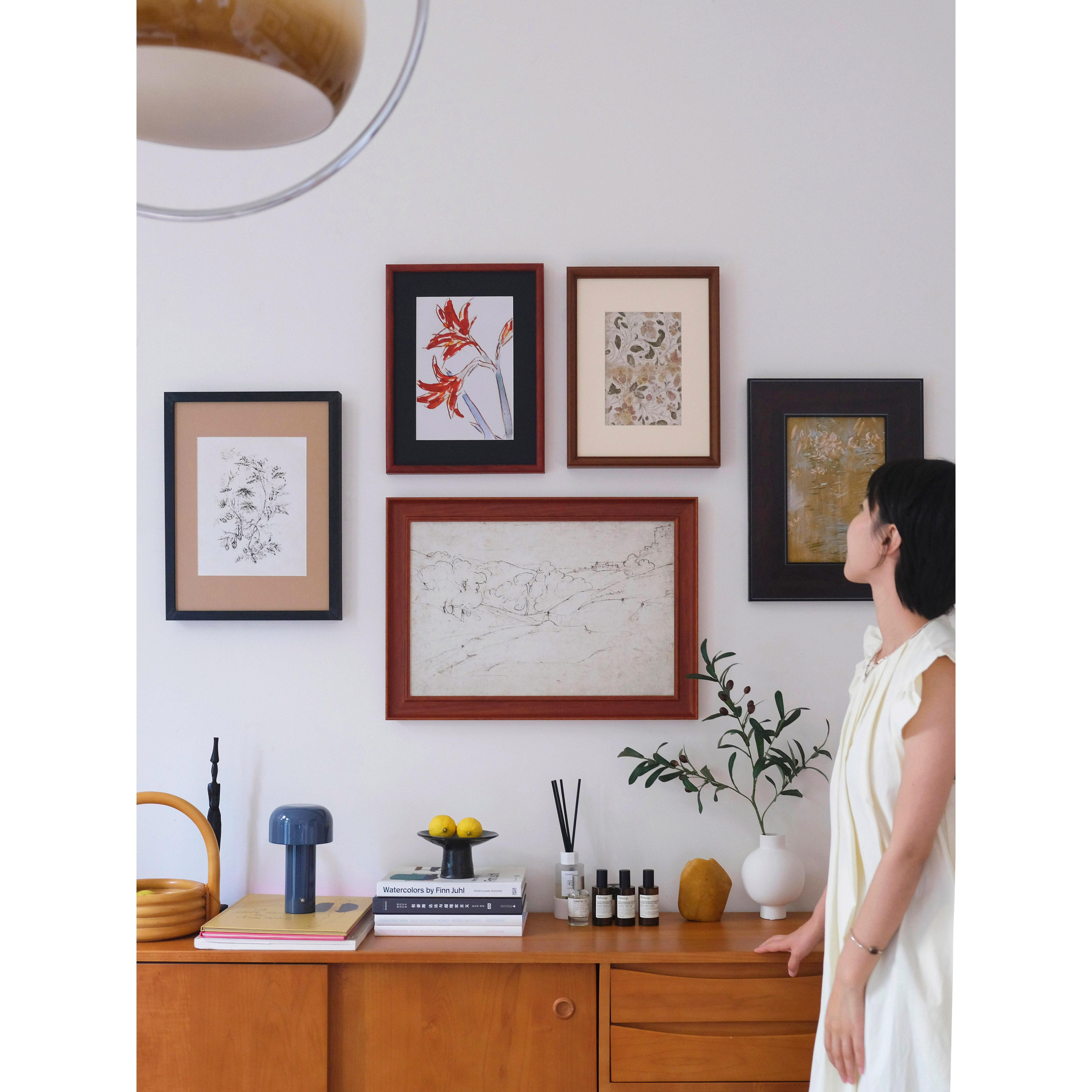 植物花卉中古挂画中古柜艺术画