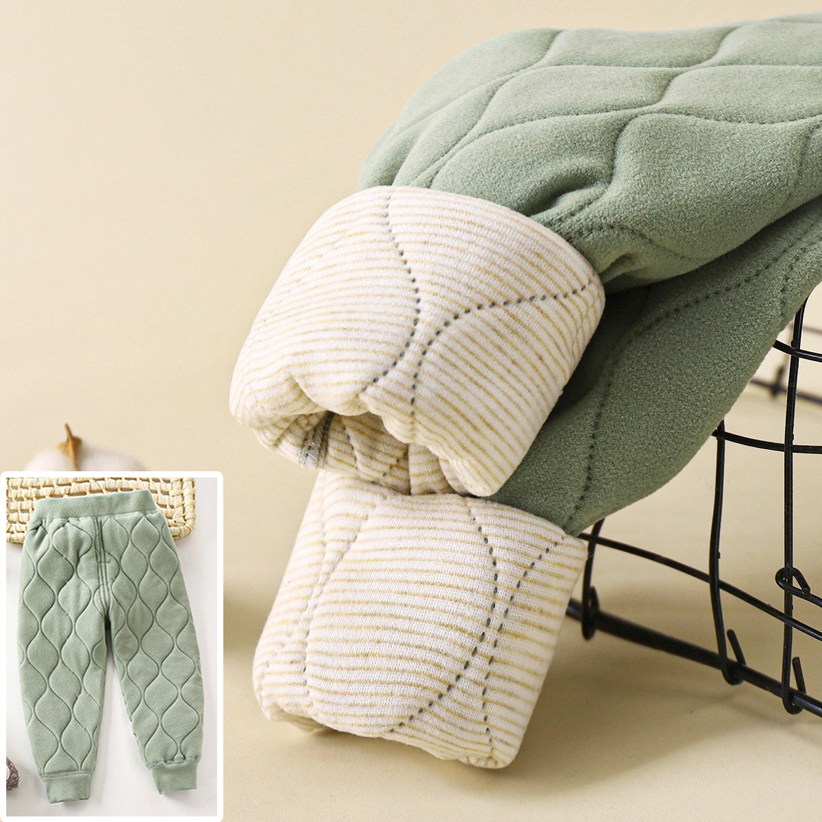 儿童保暖裤秋冬新款校服神器男童三层夹棉加厚棉裤女童童裤内胆