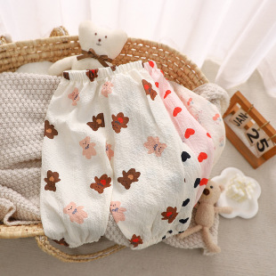 新款 童裤 儿童韩版 男女童宝宝休闲九分透气运动裤 防蚊裤 夏季