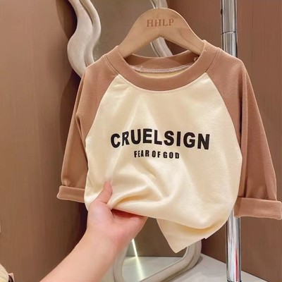 新款儿童打底衫长袖保暖中小男女童单上衣春秋冬款套头衫秋衣童装