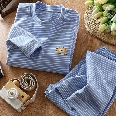 儿童德绒秋衣套装保暖发热