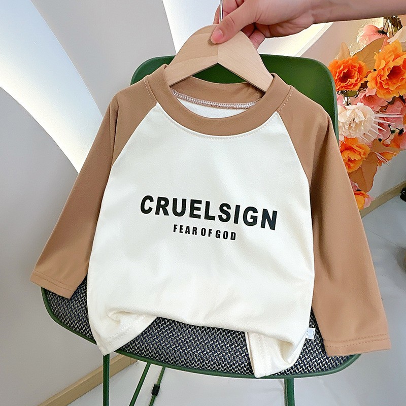 儿童秋冬打底衫秋衣长袖保暖德绒单上衣中小童套头衫外穿童装