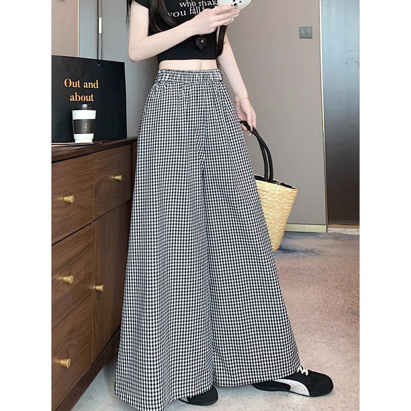 大码胖mm格子防晒速干阔腿裤裙子女夏季薄款休闲九分裤直筒运动裤,女装/女士精品,休闲裤,淘宝优惠券,粉丝福利购,淘宝优惠卷