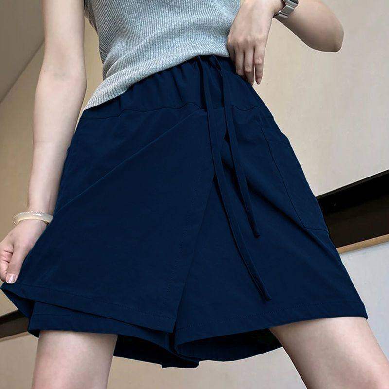 大码胖mm冰丝阔腿短裤裙子女夏季薄款宽松显瘦休闲高腰A字运动裤,女装/女士精品,休闲裤,淘宝优惠券,粉丝福利购,淘宝优惠卷