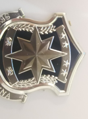 DIY2粘贴式保安大帽徽小帽徽大沿帽徽章标志物业安保服配饰自粘