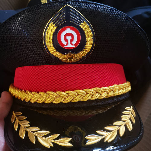 铁路乘务员夏季网眼黑色大檐帽