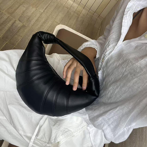 腋下牛角包手拎hobo包羊皮