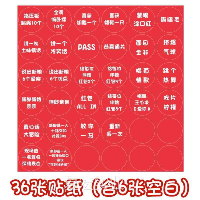 亲游戏骰子整蛊搞结婚创意堵门拦门道具接新郎伴郎团迎亲惩罚游戏