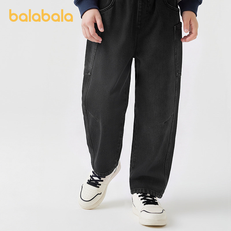 【balaOne】巴拉巴拉童装儿童加绒裤子男女童宝宝2026冬装亲子装