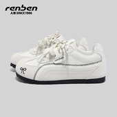 女款 女鞋 2026春秋季 软底鞋 人本内增高小白鞋 学生德训鞋 新款 子爆款