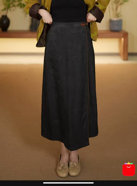 凤轩阁 新款香云纱设计师A版半身裙3550