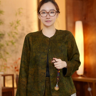 2681635 湖丝重缎莫奈花园外套 新中式 凤轩阁