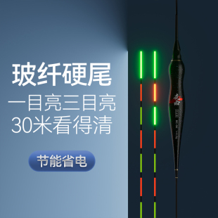 硬尾一目亮三目亮电子漂高灵敏醒目日夜两用夜光漂夜钓鲫鱼漂灵敏