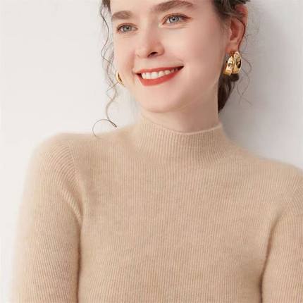 羊绒衫女一线成衣修身2025秋冬无缝高领毛衣内搭可外穿羊毛打底衫