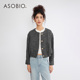 Asobio亚麻纹理编织短款 593 小香风上衣女装 外套秋冬修身 通勤法式