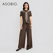 装 套装 2025秋冬新品 Asobio海军风羊毛针织上衣直筒裤 时尚 302