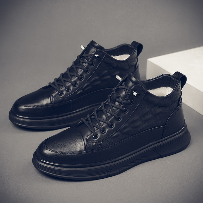 棉鞋男真皮冬季加绒加厚羊毛保暖高帮男鞋厚底防滑中老年爸爸皮鞋,流行男鞋,高帮鞋,淘宝优惠券,粉丝福利购,淘宝优惠卷