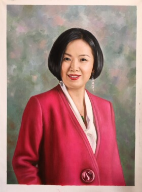 纯手绘油画肖像人物自画像送朋友
