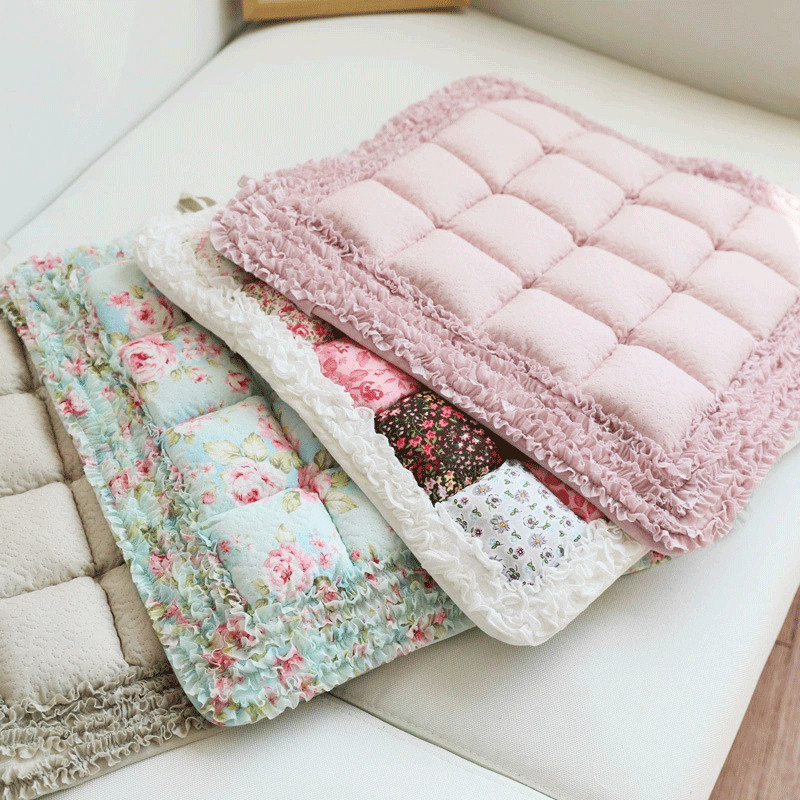 纯棉加厚椅子坐垫全棉馒头餐椅垫子车上车用汽车座椅垫子防滑绑带