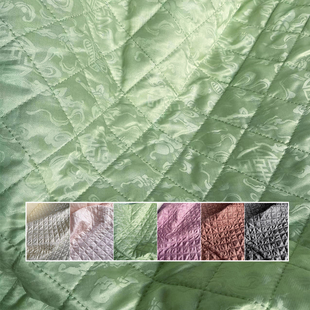 真丝提花夹棉羊毛真丝桑波缎加厚夹层保暖内胆秋冬高档内胆面料
