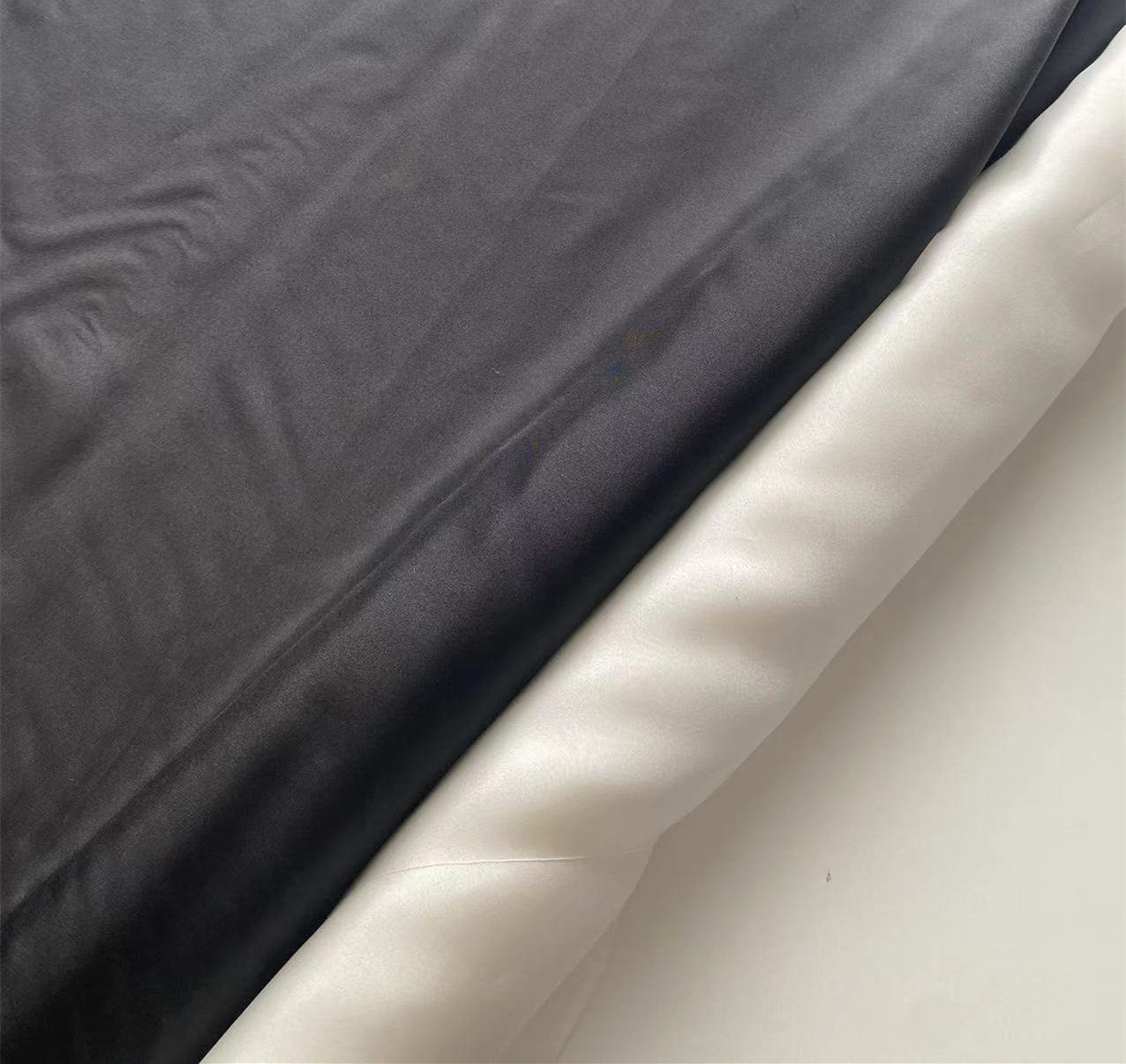 电力纺百分百桑蚕丝真丝里衬面料春夏140宽幅里衬面料黑白可定染