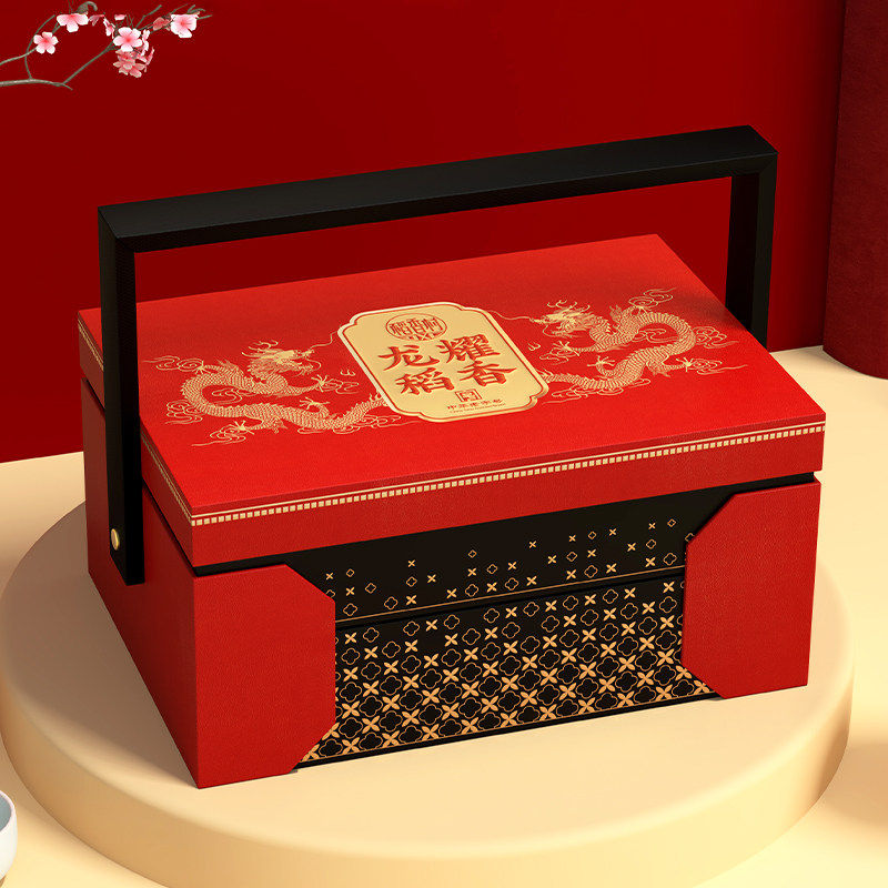 稻香村龙凤刺绣糕点礼盒龙耀稻香红色手提结婚婚庆送礼礼盒装