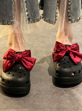 洞洞鞋crocs卡洛驰3d鞋花鞋扣diy红色蝴蝶结立体装饰饰品配件配饰