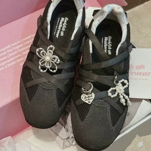 适配德训鞋板鞋rockfish鞋带扣暗黑蝴蝶黑白格子鞋带扣鞋花配饰