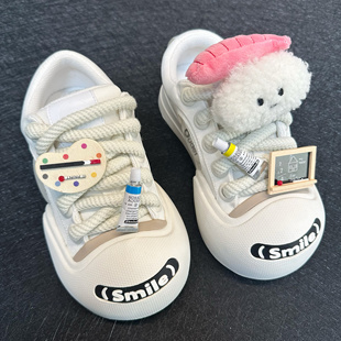 适配ouder毛绒公仔鞋扣迷你可爱仿真颜料盘水彩画板粗鞋带扣配饰