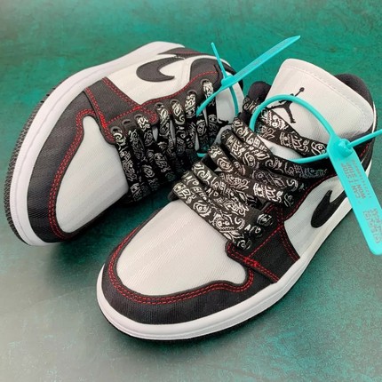 适配AJ1 Low SE Utility黑红缝线中帮Dunk空中飞人AF1腰果花鞋带