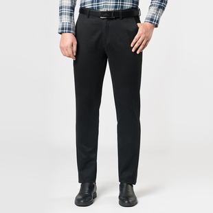 纯棉裤 嘉意男式 子直筒修身 秋冬季 E88083 爸爸黑色休闲裤 特惠款