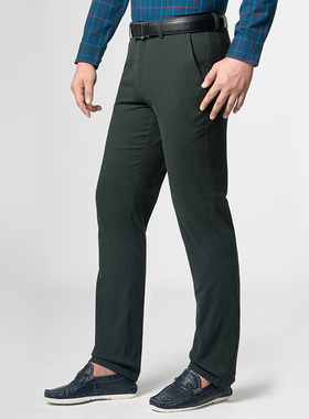 嘉意纯棉裤子休闲百搭秋冬季弹力修身直筒长裤男上班通勤E89035