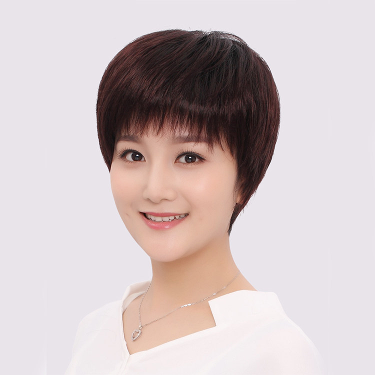 2022真发新款许昌假发女短发妈妈真发套短发发型中老年女士全头套