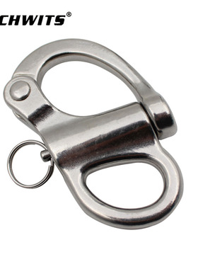 316不锈钢固定弹簧卸扣 snap shackle 手拉快挂自锁卸扣索具35MM
