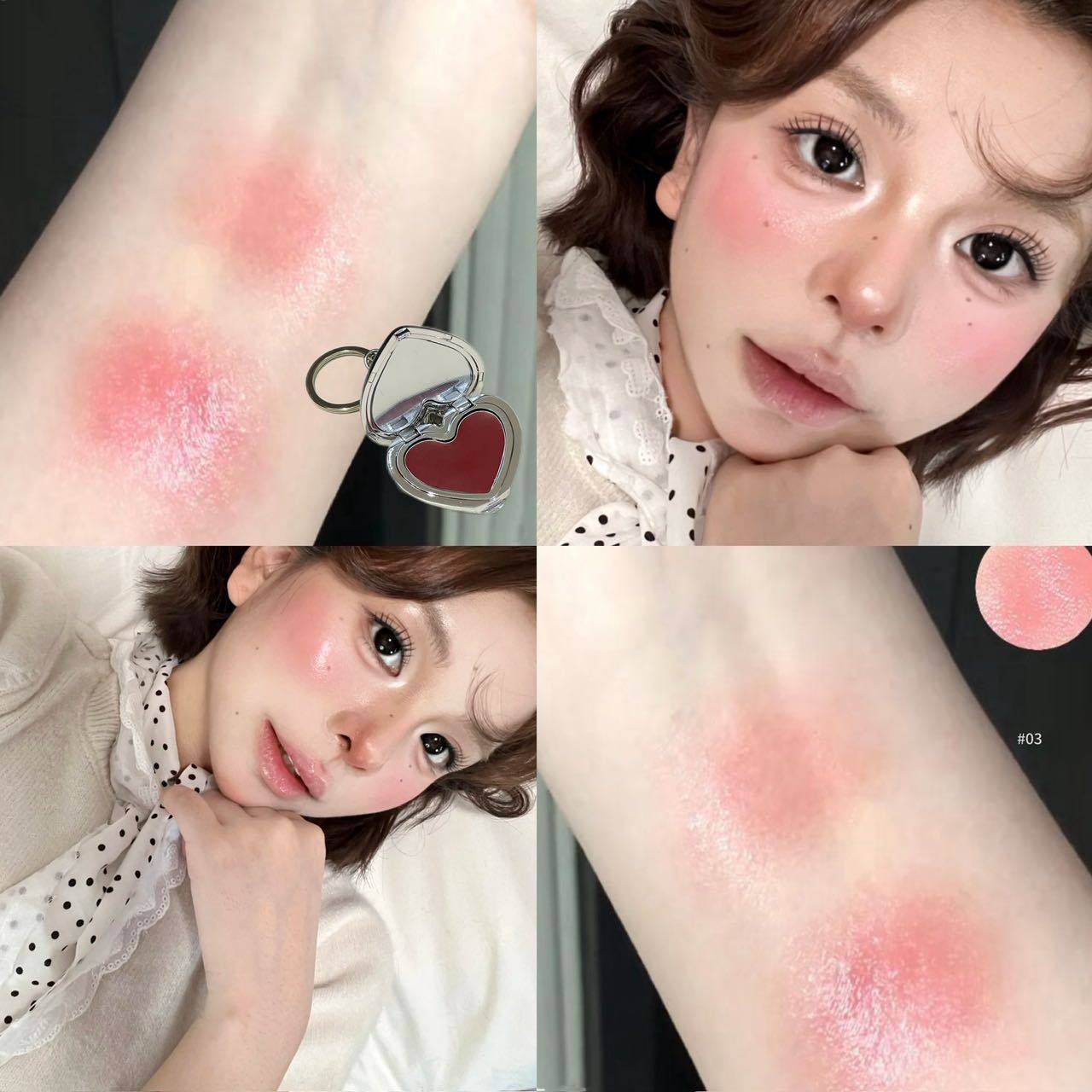 气血充盈的粉嫩娇憨感 淡人天菜！笨蛋美人水光滋润腮红膏果冻膏