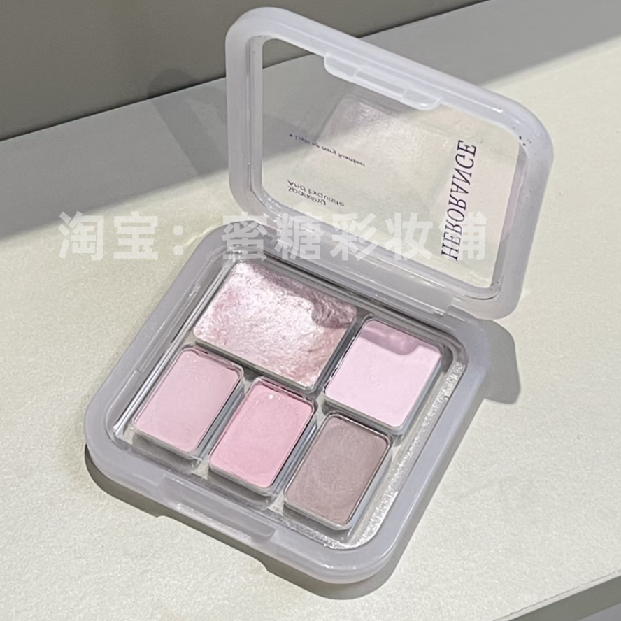 淡颜系被美貌侧击 五宫格太实用了 半甜粉棕木质烟熏玫瑰温柔眼影