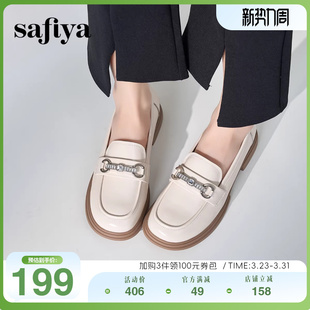 女 女一脚蹬粗跟乐福鞋 Safiya 索菲娅年英伦风亮面漆皮单鞋