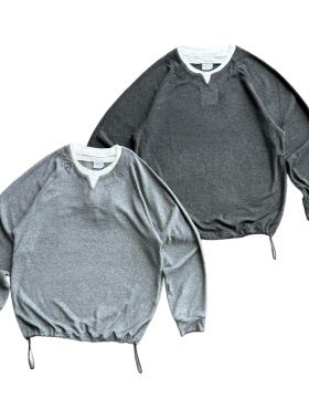 Nothwes 25aw复古新老钱仿羊绒保暖假两件卫衣抽绳宽松休闲男女