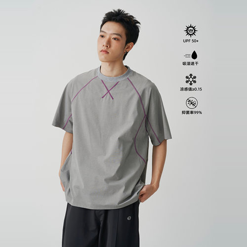Noth 25ss哈苏线防紫外线明线短袖抗菌除螨休闲运动T恤吸湿排汗