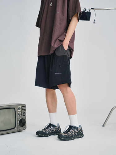 登山休闲裤撞色拼接沙滩裤日系