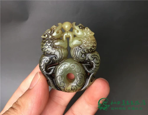 Антикварная подвеска из нефрита, ручка, украшение в руку